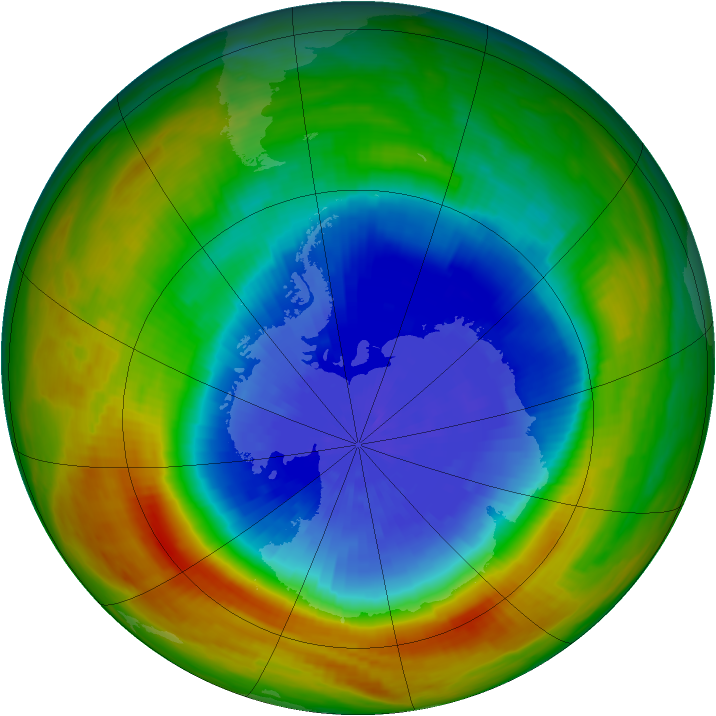 Antarctic ozone map for 30 September 1986